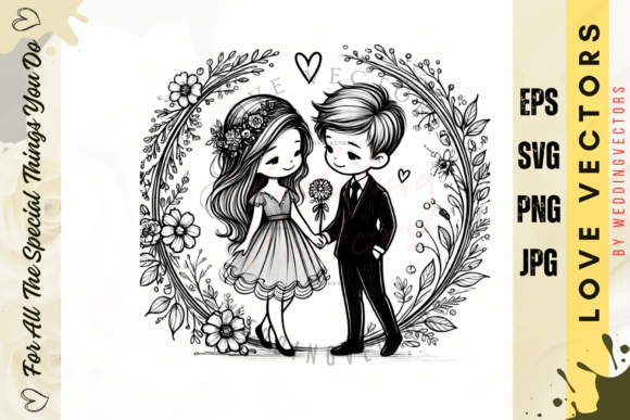 C3966 Wedding & Love Vectors: Elegant Design Assets