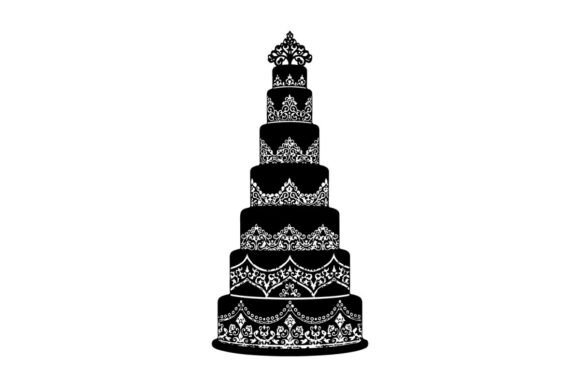 Elegant Black Wedding Cake with White Lace: A Modern Design Asset