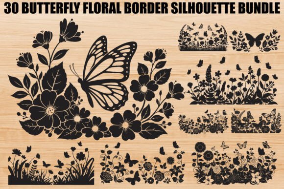 Elegant Butterfly Floral Border Designs for Creative Projects