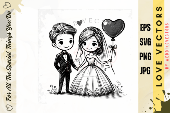 Elegant Romance: Designing with Wedding Couple and Love Vectors