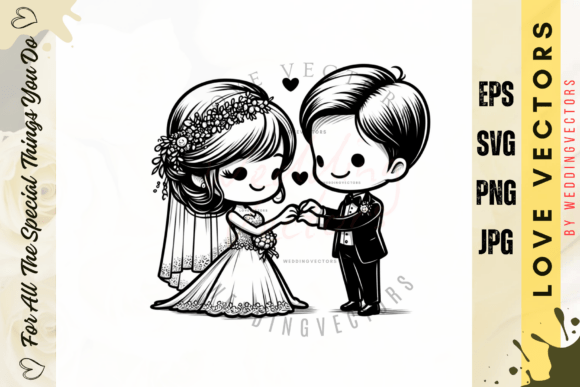 Elegant Wedding Couple and Love Vectors for Design