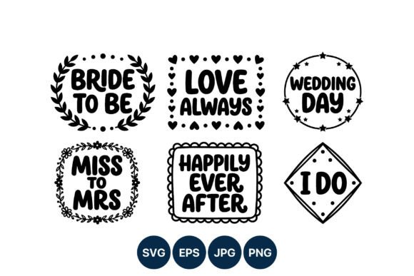 Elegant Wedding Love Phrases Set for Modern Design Projects