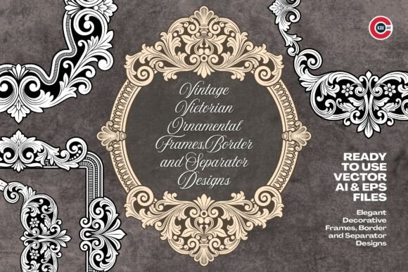 Elevate Your Projects with Vintage Classic Ornamental Frames Border