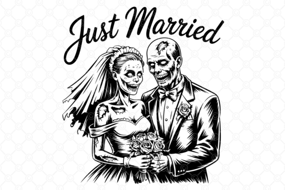 Just Married SVG: Zombie Wedding Design for Creative Projects
