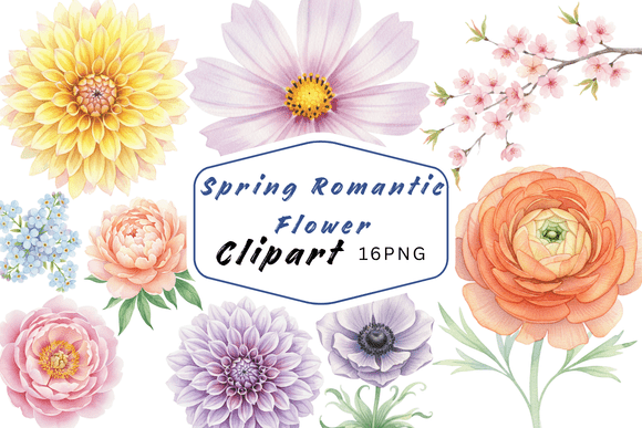 Spring Romantic Floral Clipart: Elevate Your Designs