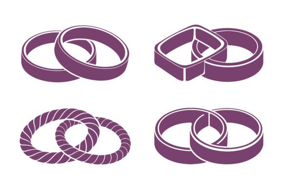 Twisted Wedding Rings Vector Design