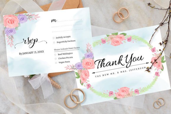 Watercolor Floral Wedding Invitation Card: A Design Asset