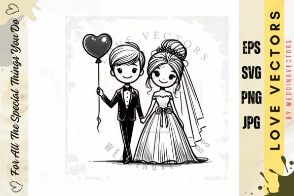 Wedding Couple and Love Vectors - C3956