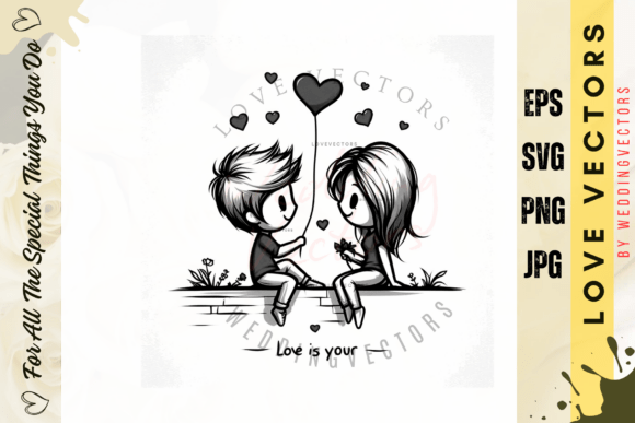 Wedding Couple and Love Vectors - C3965: Design Elegance