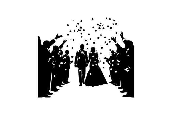 Wedding Couple Silhouette with Confetti: A Designer's Guide
