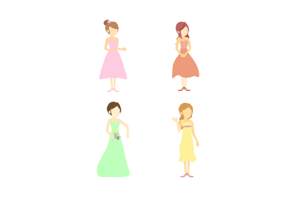 Wedding Female Dress: Elegant Design Assets for Visual Projects