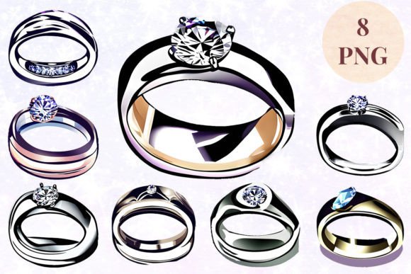 Wedding Ring 33 Clipart PNG: Versatile Design Asset