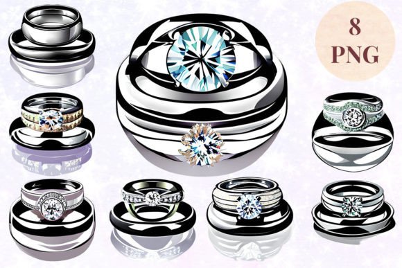 Wedding Ring 34 Clipart PNG: Versatile Design Asset