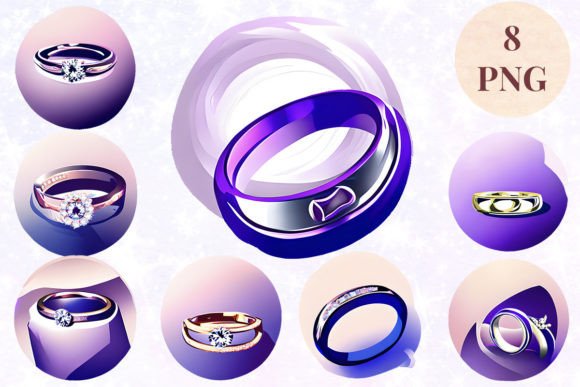 Wedding Ring 7 Clipart PNG: A Versatile Design Asset